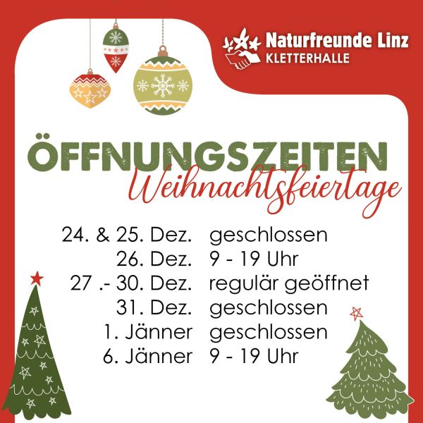 Bild zum Eintrag: Öffnungszeiten Feiertage