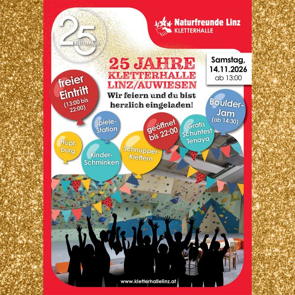 Bild zum Eintrag: Jubiläumsfeier 25 Jahre Kletterhalle am 14.11.2026